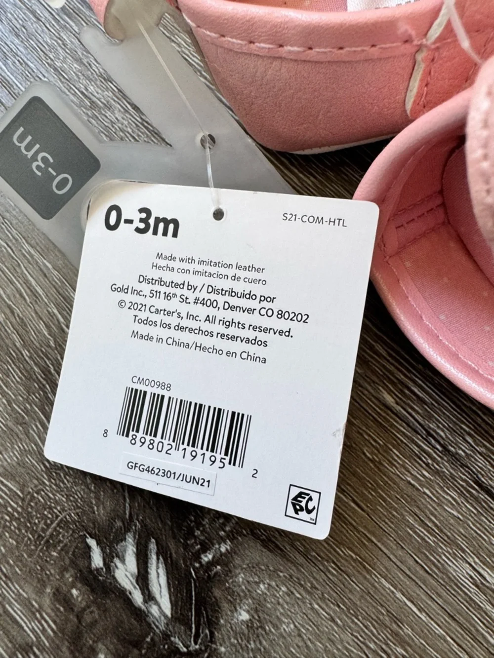 Carter's Child of Mine Baby Mary Jane Shoes 2 Pair Bundle Pink Silver 0-3 Months